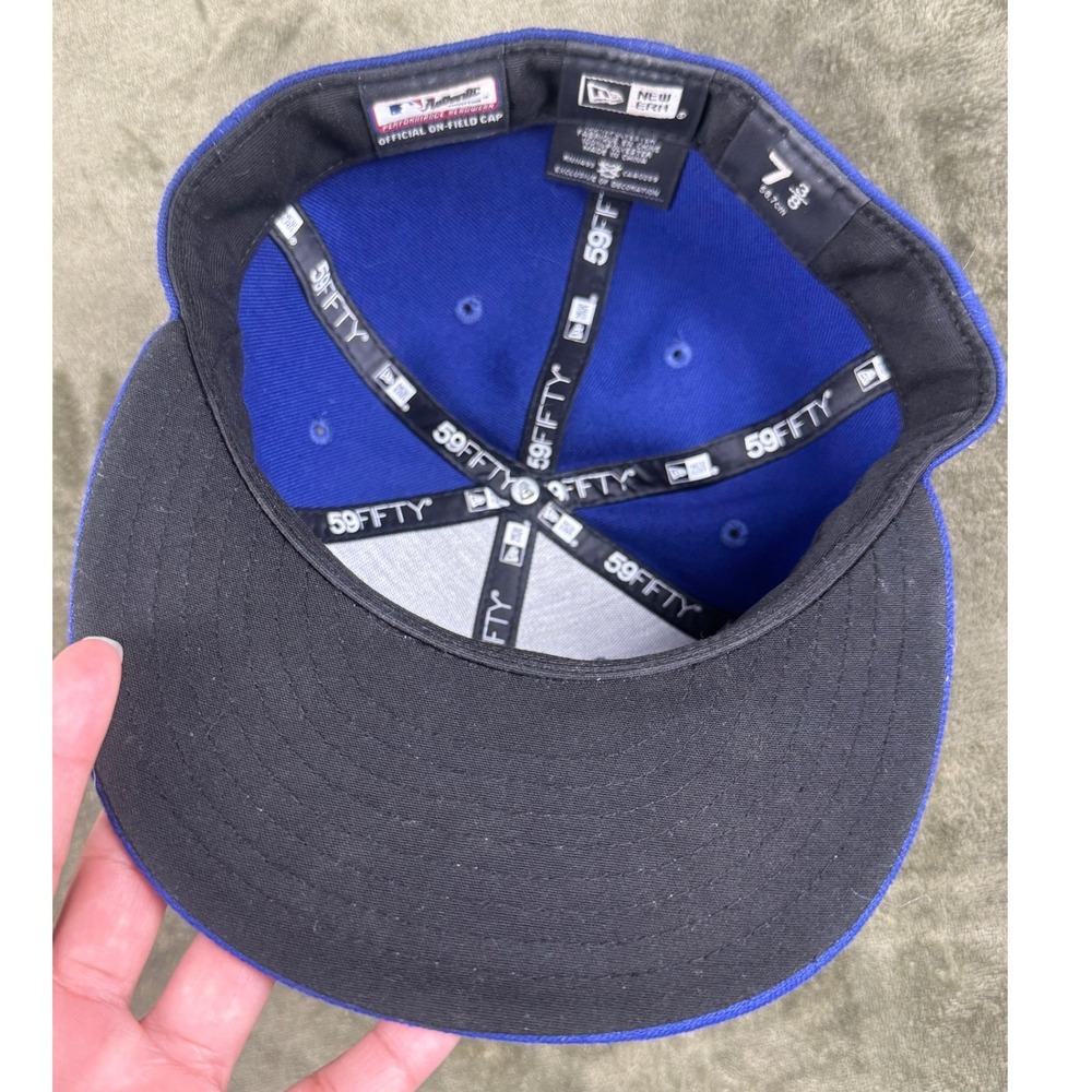 New Era 59FIFTY Los Angeles Dodgers 2018 World Series Patch Hat Blue Size 7 3/8 - Picture 5 of 8
